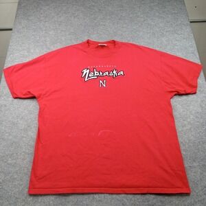 Nebraska Cornhuskers Shirt Mens 2XL Red NCAA Football Graphic T-Shirt Tee Adult‎